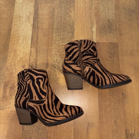 Zebra Print Ankle Booties - Picture 4 of 8
